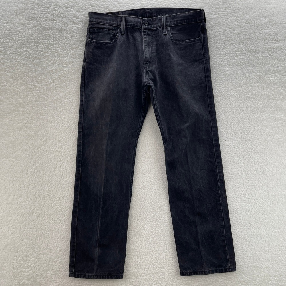 Levis 514 Jeans Mens 36x32 Black Straight Fit Dark Wash Denim Grunge Goth Skater